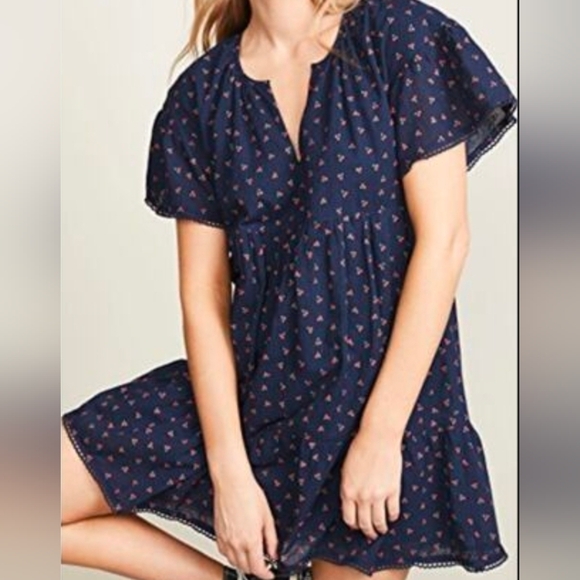 dRA Dresses & Skirts - dRA Los Angeles Cherry Print Navy Dress,  Size Large, Anthropologie